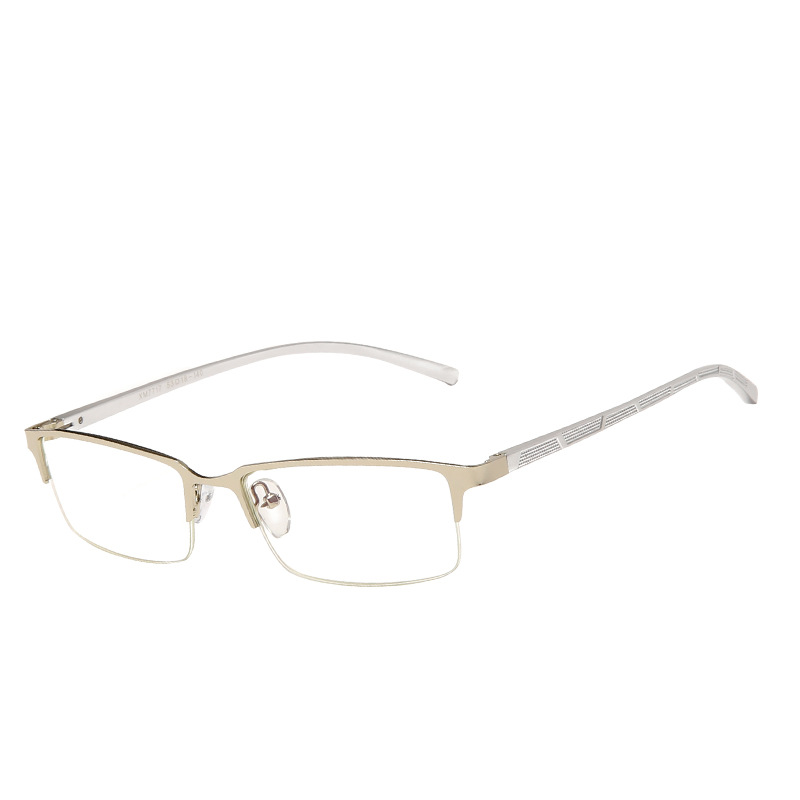 新款平光镜金属蓝膜眼镜半框铝镁镜架商务男士镜框电脑护目镜详情图4