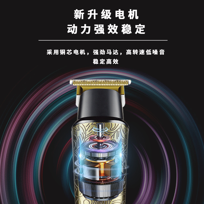 KEMEI's new large-capacity lithium battery electric clipper USB fast charging digital display professional engraving hair clipper details Picture