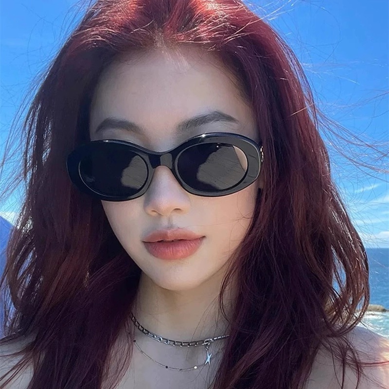 网红复古凯旋门墨镜女猫眼椭圆形高级感防晒防紫外线偏光太阳眼镜详情图3