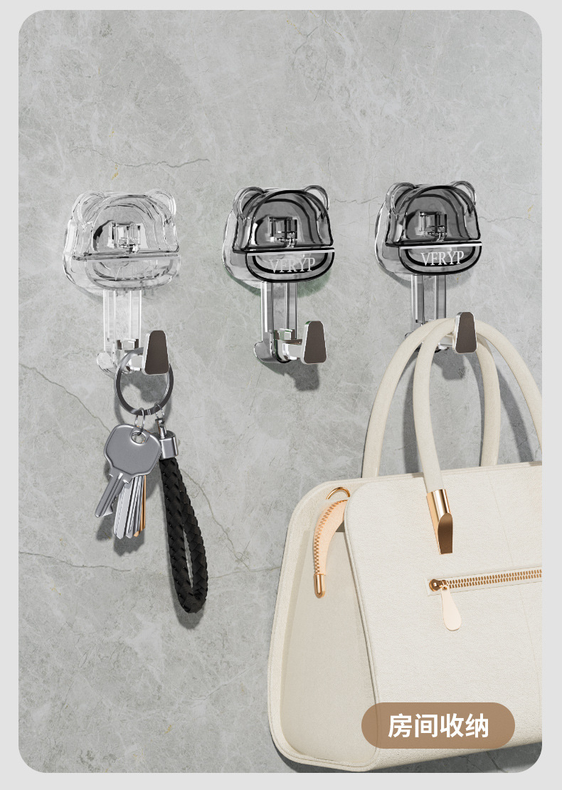 浴室吸盘挂钩无痕免打孔真空强力承重粘钩厨房卫生间门后挂钩详情14