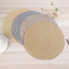 创意双色纸绳编织餐垫隔热垫 日式防滑西餐垫酒店家用防烫杯垫