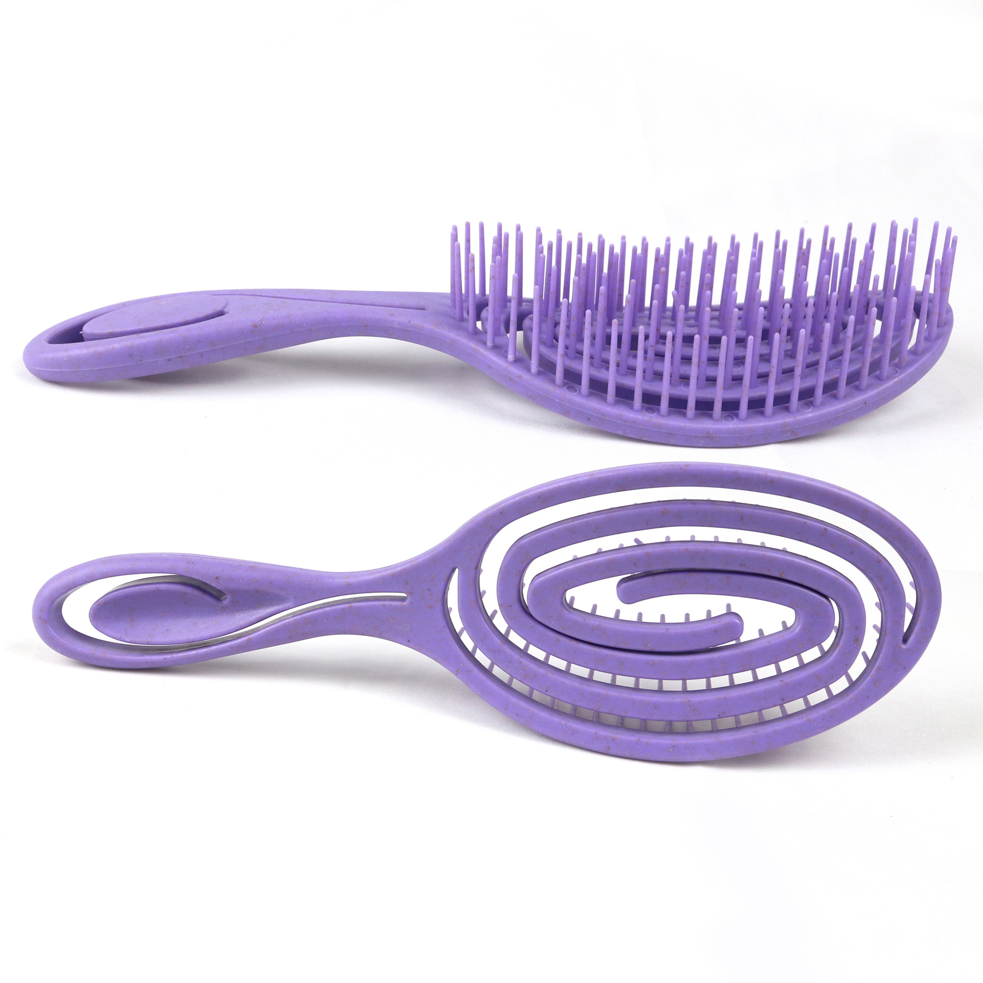 New wheat straw hollowed-out circular comb, elliptical arc-shaped elastic mosquito repellent comb, massage ribs shaped hair comb details Picture