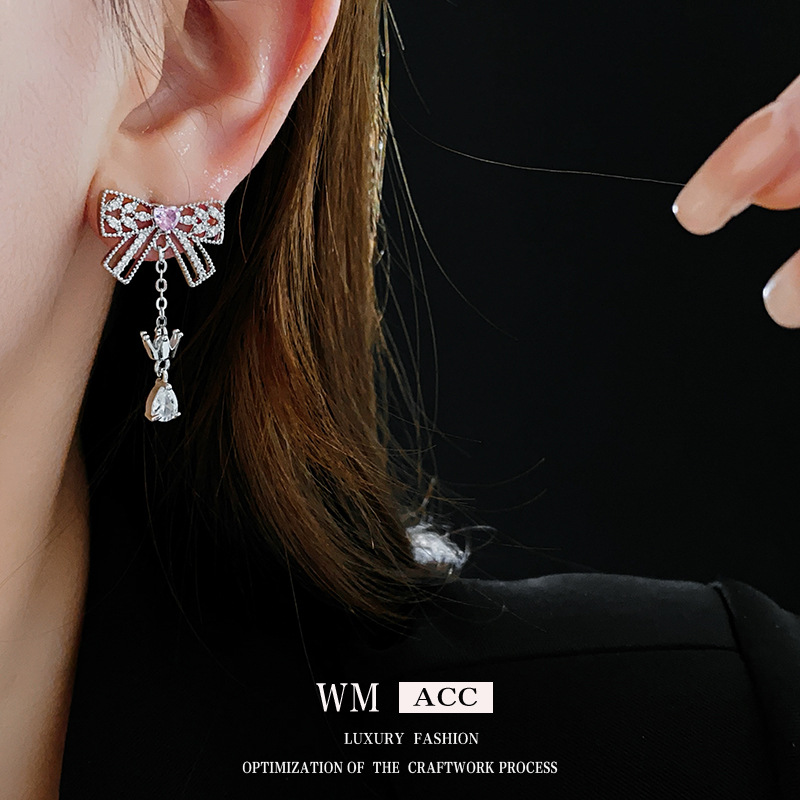 饰品/耳饰/珍珠耳环/耳环/烧焊锆石耳环细节图