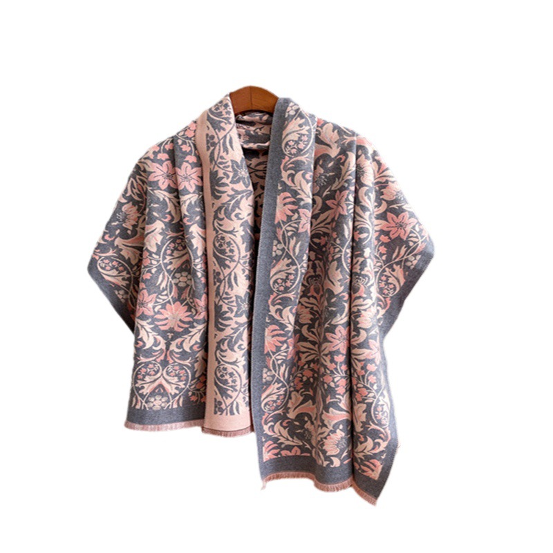 Scarf Wholesale New Spot Imitation Cashmere Thickened Long Air-Conditioned Room Shawl Female Chinese Wind Windproof Warm Scarf Item Picture