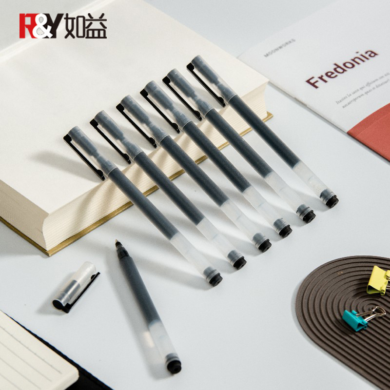 印logo巨能写中性笔 黑色0.5水性碳素签字笔学生广告印字礼品批发