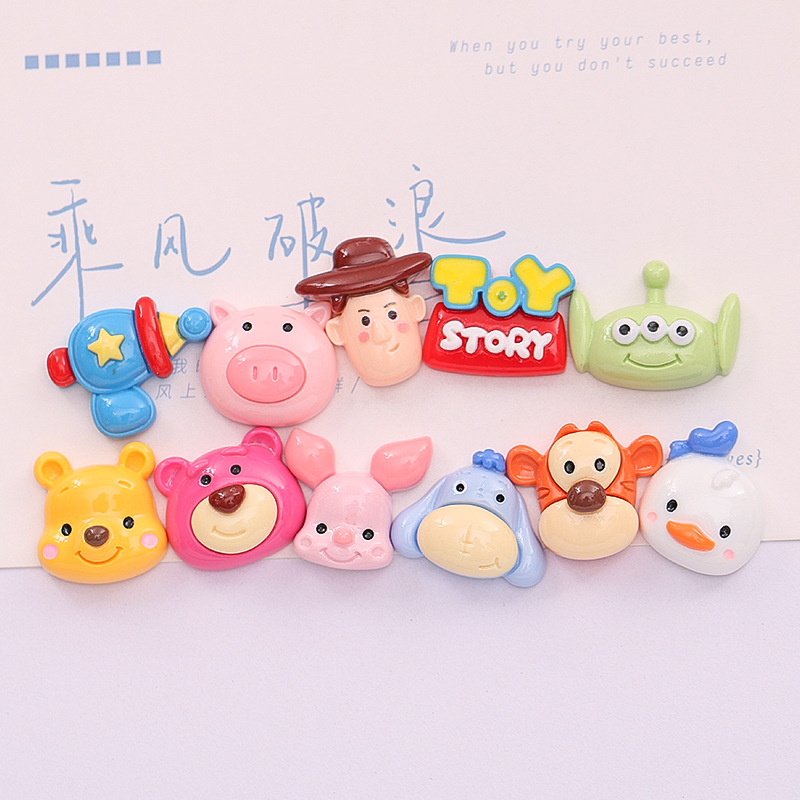 Bright Face Cartoon Story Series Diy Cream Glue Mobile Phone Case Shoe Buckle Hairpin Resin Accessories Wholesale Specification drawing