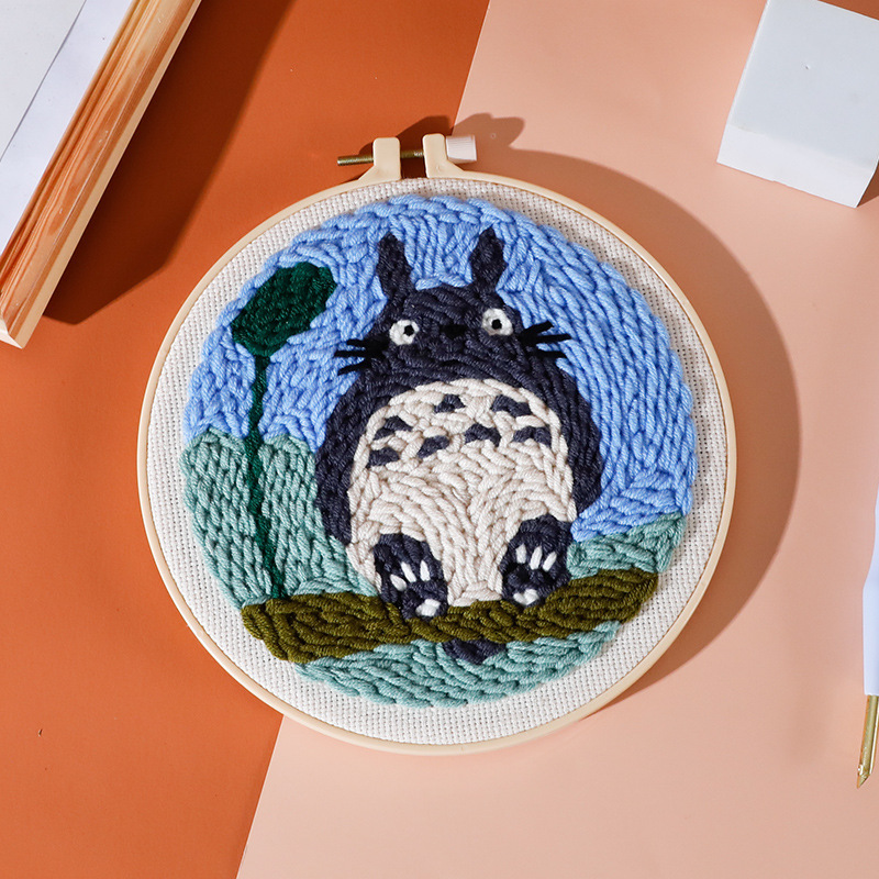 22*22*5 Russian Poke Poke Music hand-poke embroider DIY material kit embroidery tool set wool drawing poke poke embroider details Picture