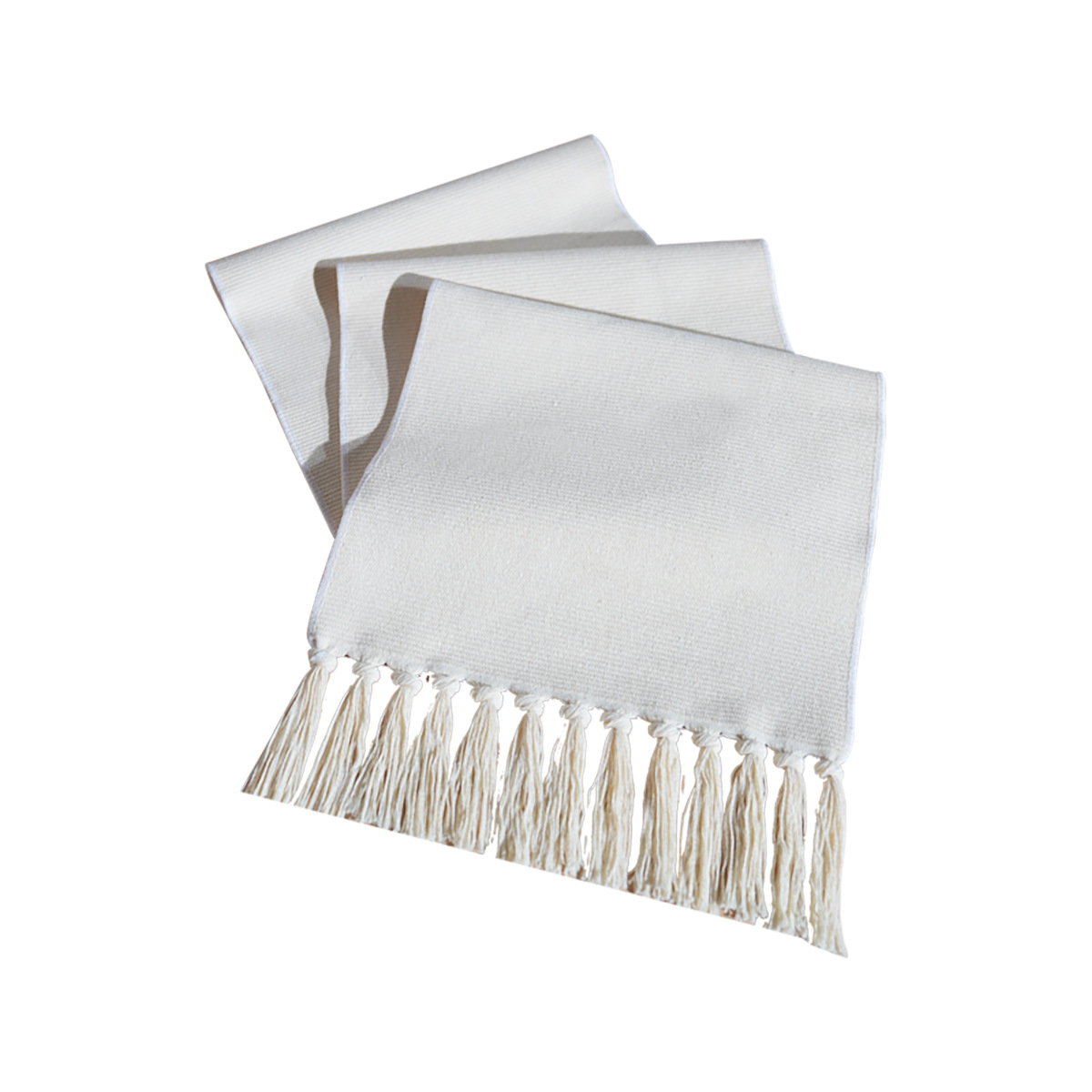 Maoda Modern, fashionable, elegant and simple solid color table flag, beige versatile, thickened tassel side table flag, modern style tea towels, high-quality wear-resistant placemats wholesale Item Picture