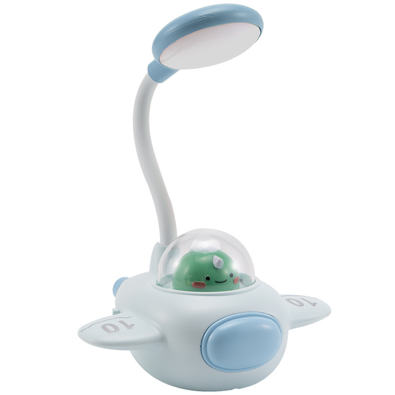 Cute airplane charging desk lamp, children's bedside night light, back-to-school season gift wholesale, multi-speed charging desk lamp, cartoon desk lamp Item Picture
