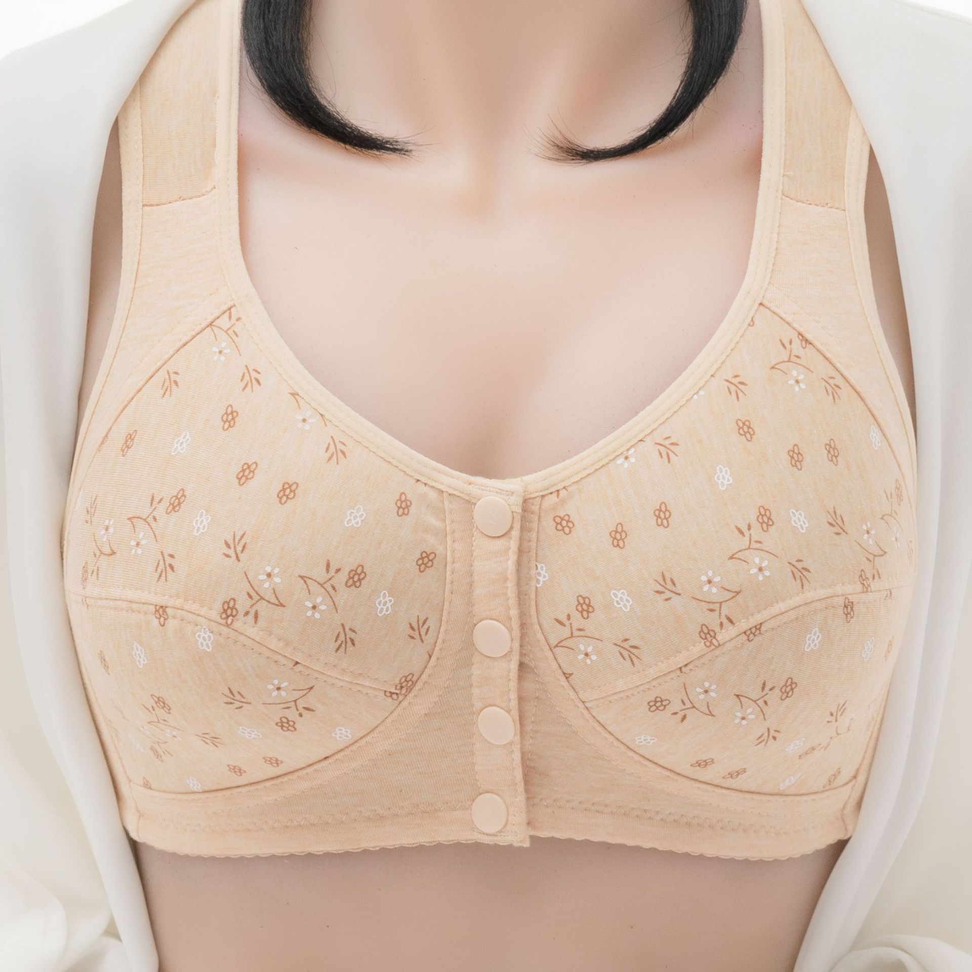 All-cotton bras for middle-aged and elderly people, large-sized sports bras for mothers, large-sized vest bras for women without underwire, thin styles for the elderly Specification image