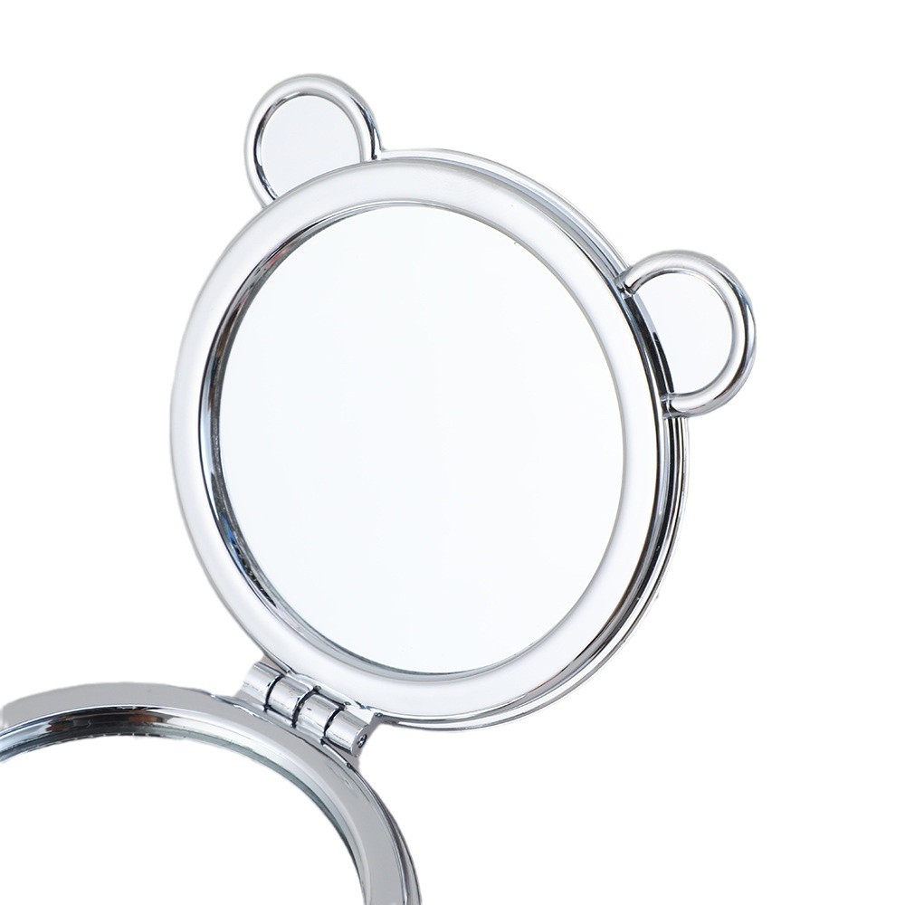 网红款化妆镜小熊耳朵面包流沙系列镜子便携双面折叠镜口袋梳妆镜详情图5