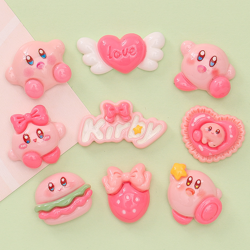 Cute Star Kirby diy cream glue charger case, phone case, hair accessory, hair clip, resin accessory material pic 7