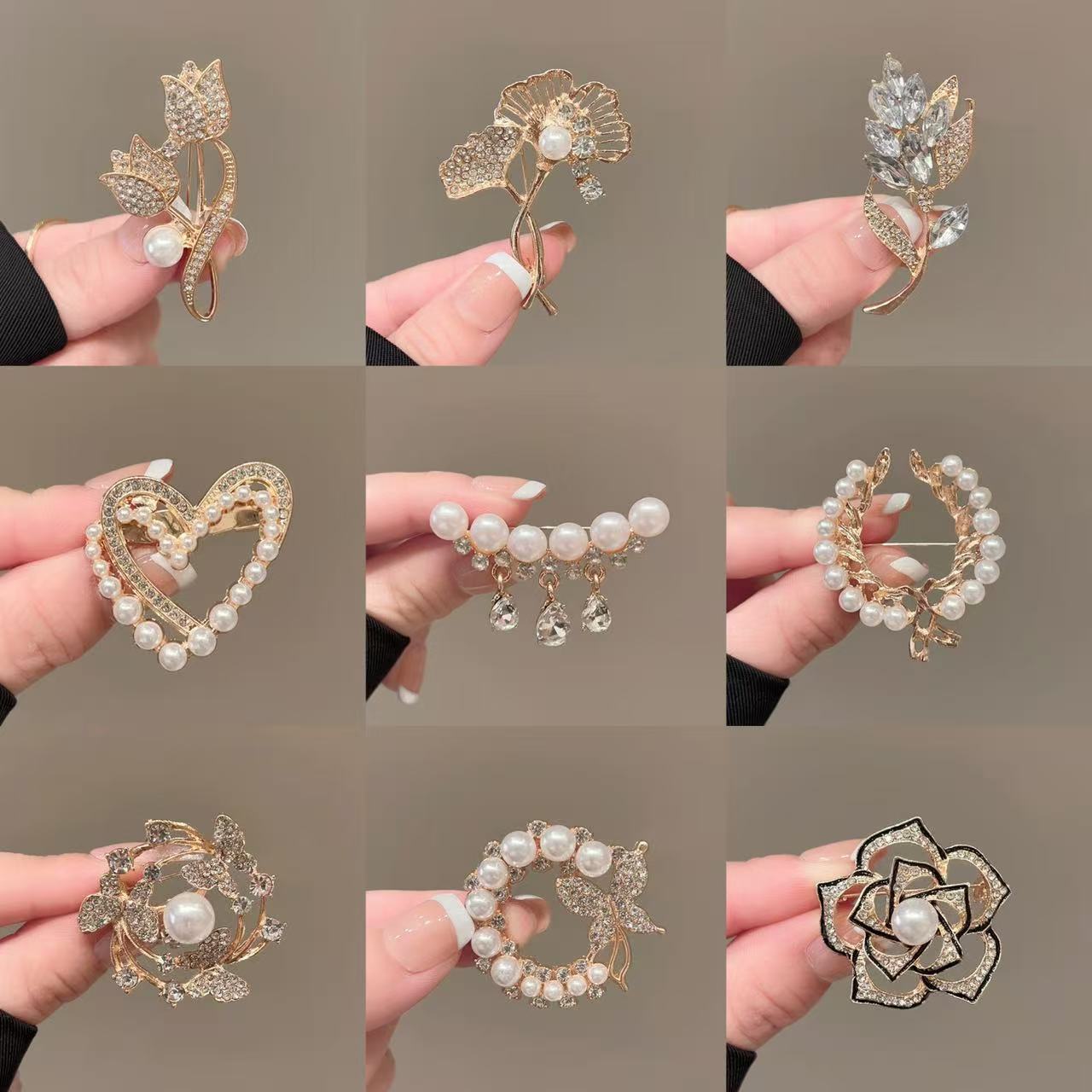 Butterfly brooch, with a high-end, light luxury, niche and simple style, fixed clothes, pins, suits, pearl clothing and accessories