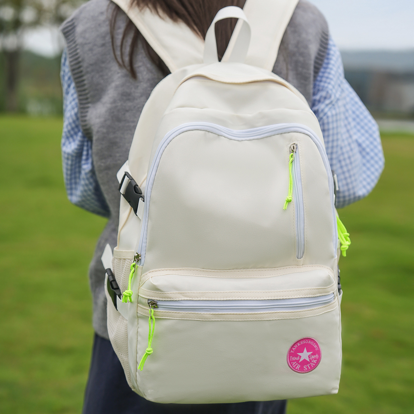 开学季双肩包男女大容量初中新款高中背包森系大学生书包时尚背包详情11