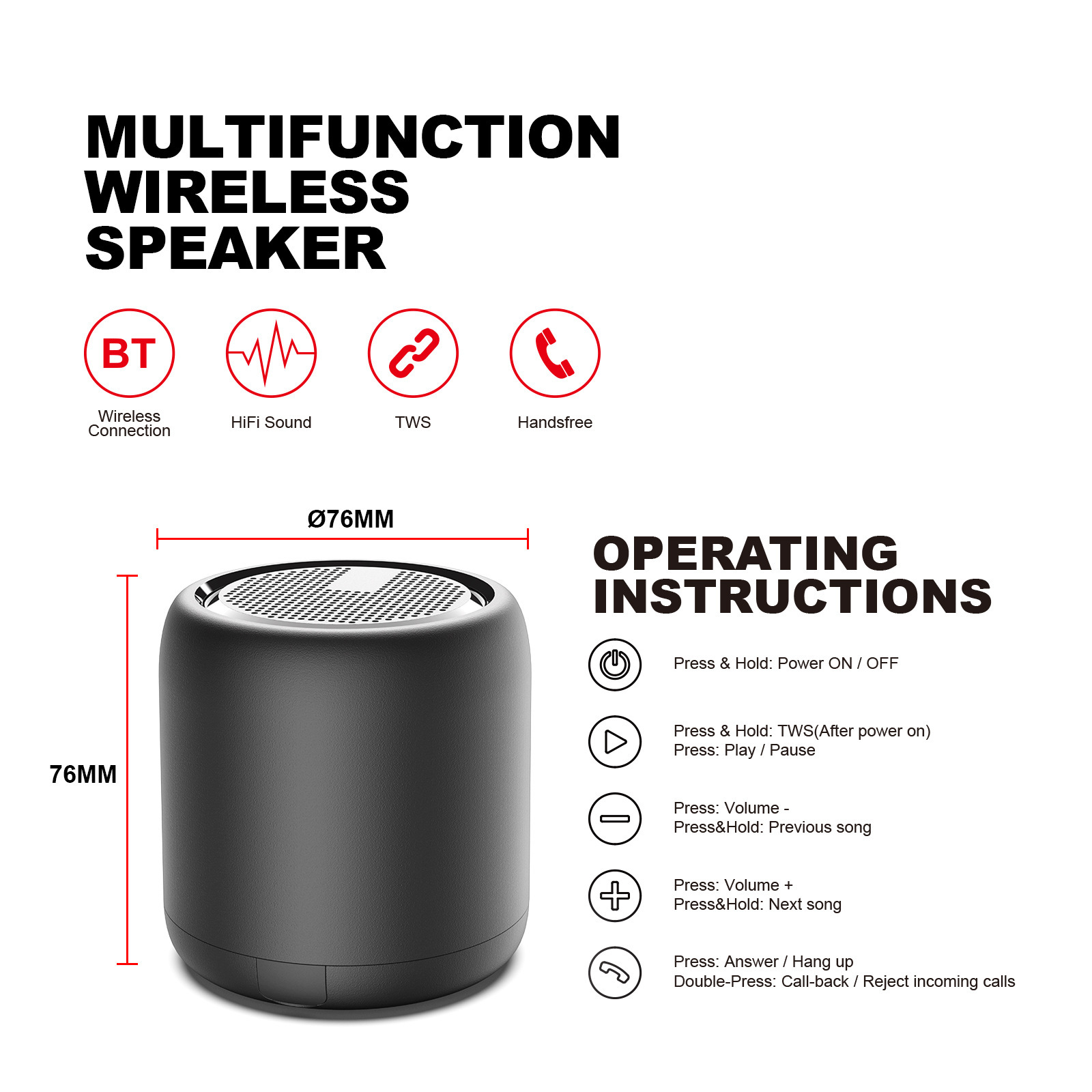 F11 waterproof Bluetooth Speaker, IPX4-level outdoor speaker, TWS subwoofer, portable CE small speaker pic 15