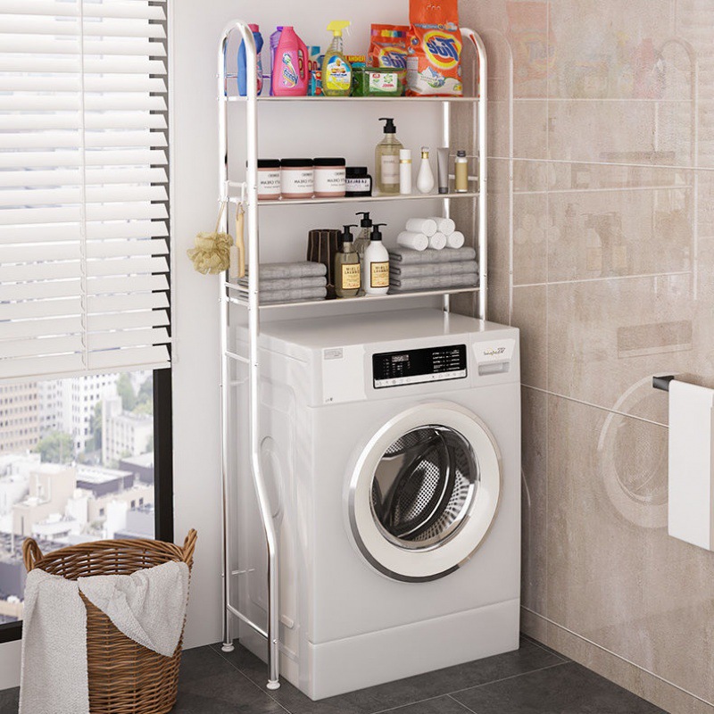 Toilet rack, bathroom non-drilling, washing machine storage, wall-mounted bathroom, toilet, washroom, basin rack wholesale Application Scenario