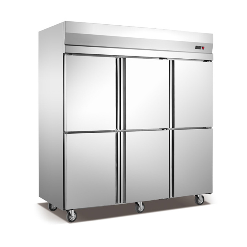 Six-door stainless steel kitchen tall freezer, vertical freezer, air-cooled frost-free freezer, commercial refrigerator equipment Item Picture