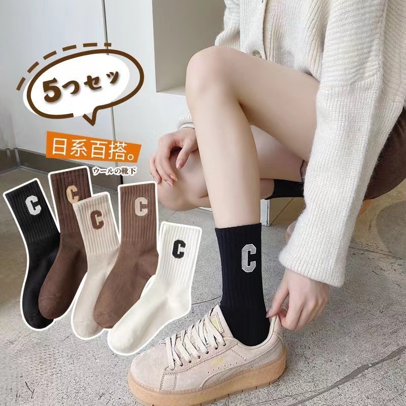 袜子女中筒袜细节图