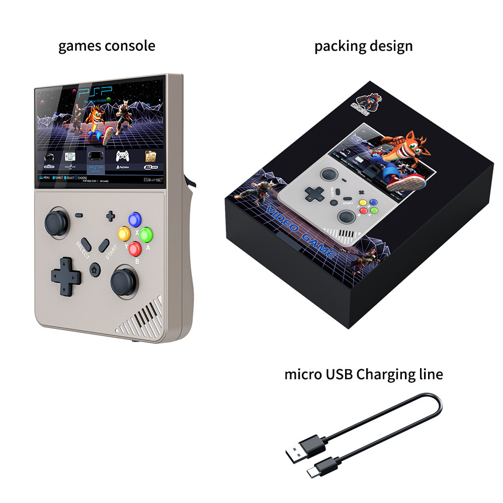 The factory's best-selling M18 game console is a handheld device that supports large PSP games, arcade games, and high-definition, classic and retro TV Specification image