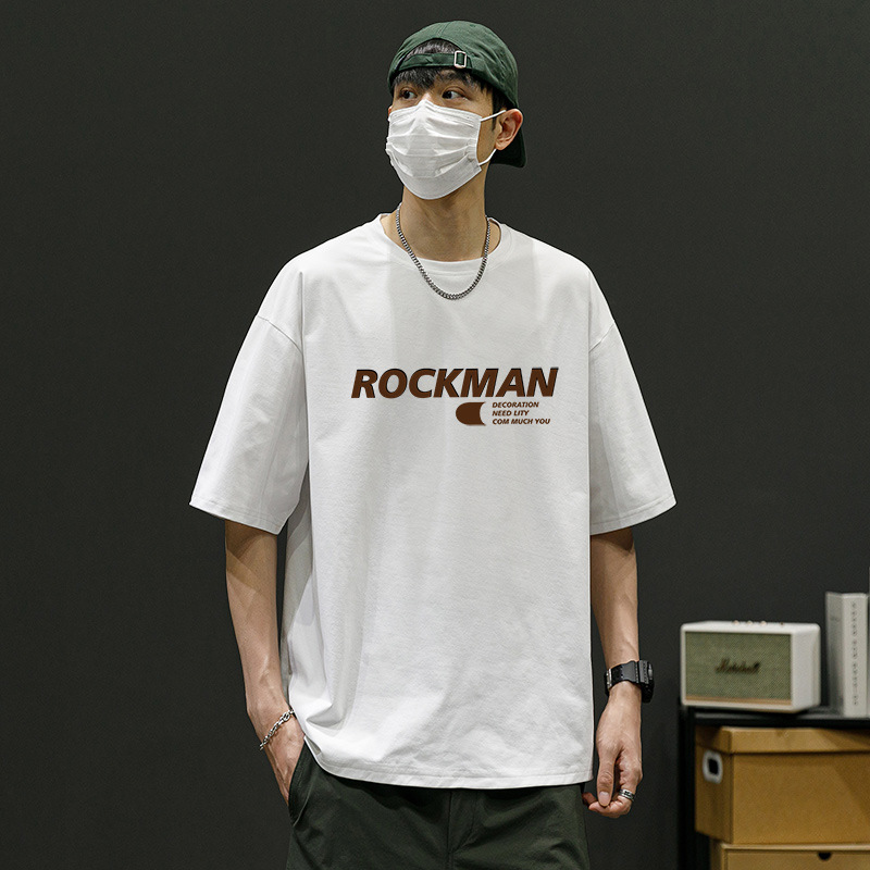 New summer men's short-sleeved T-shirts, Korean style trendy clothes on Instagram, men's loose half-sleeved T-shirts for young men details Picture