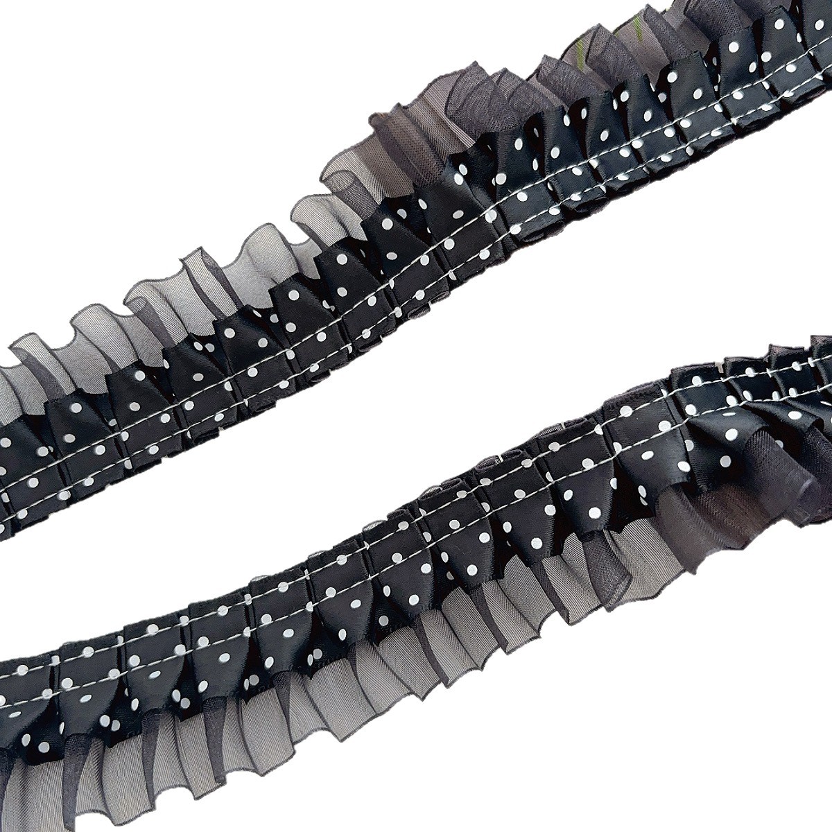4cm discounted pleated double-layer polka dot yarn strap diy children's clothing accessories toys Fresh lace trim clothing accessories Item Picture