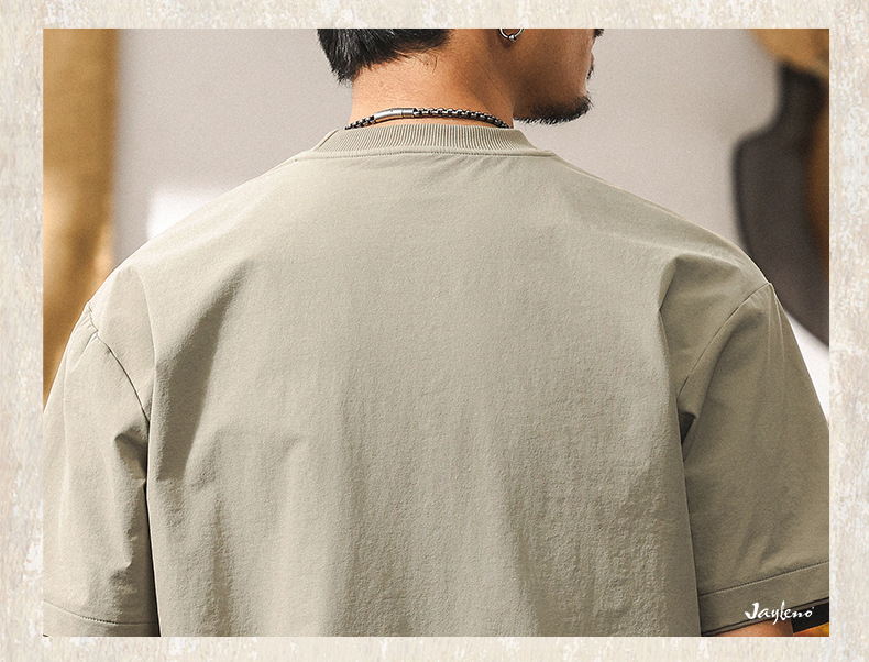 American functional pocket round-neck T-shirt for men, new summer outdoor sports, half-sleeved, moisture-wicking and sweat-wicking short-sleeved pic 21