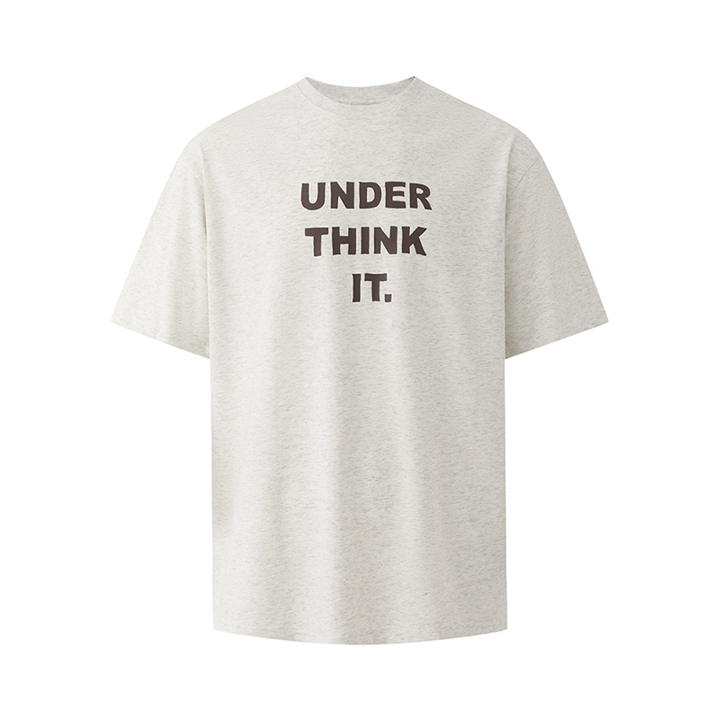 MYQ高级感字母印花T恤男士夏季宽松圆领短袖韩系通勤风半袖上衣 Item Picture