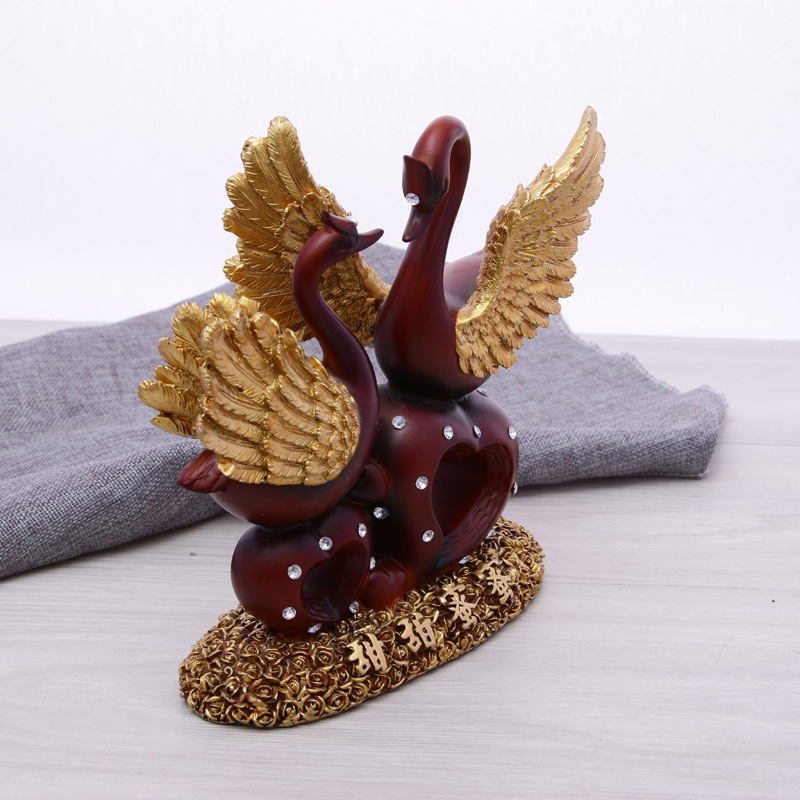 Manufacturers Wholesale Creative Resin Crafts Europe And The United States Sweet Love Lovers Swan Car Decoration Home Furnishings Specification drawing