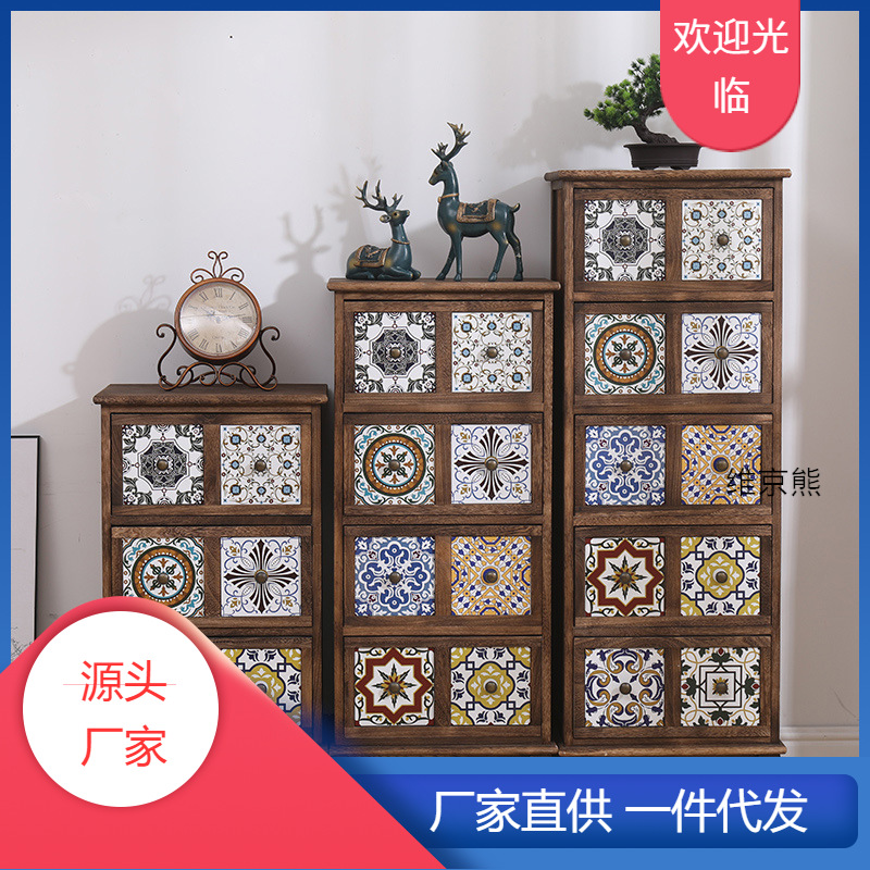 复古彩绘斗柜产品图
