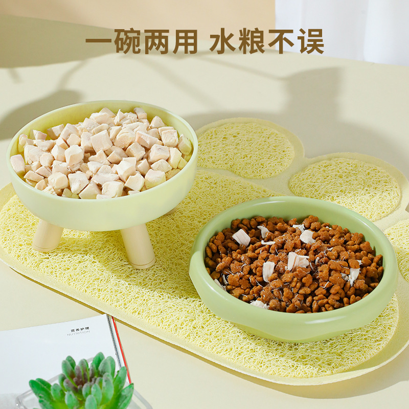 Original box of pet cat bowl, doughnut, four-legged bowl, cat food bowl, cat supplies, single bowl for eating and drinking