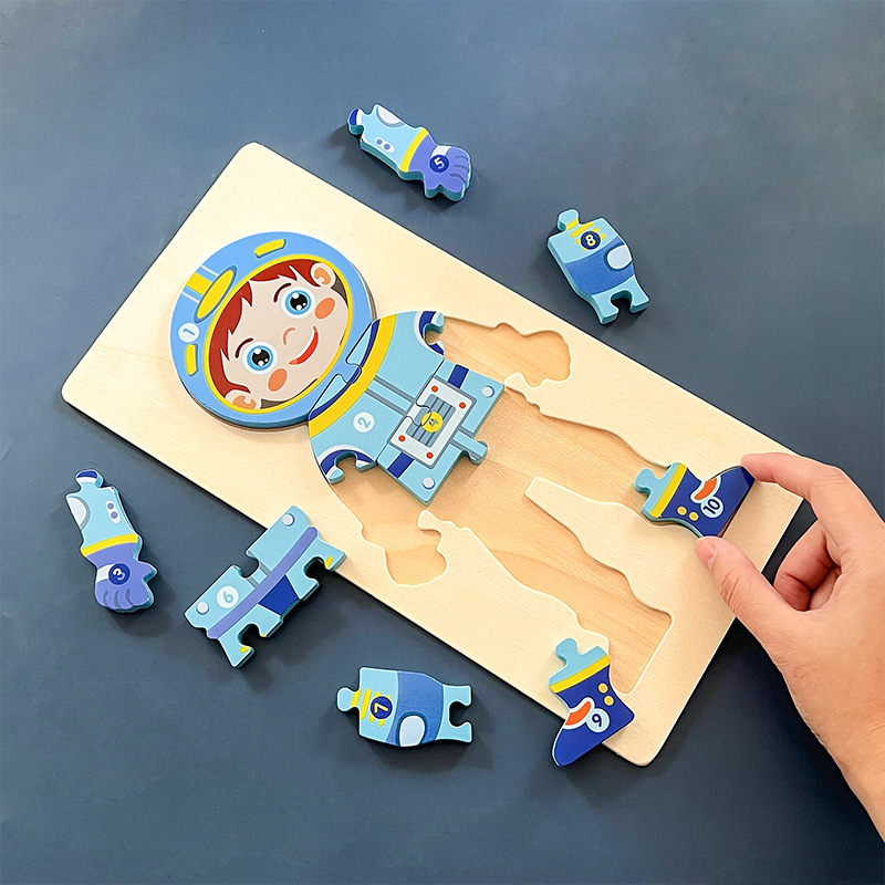 Character recognition puzzle 3d stereoscopic snap-on board, children's cognitive vocational intelligence, fun wooden toys, cross-border Application Scenario