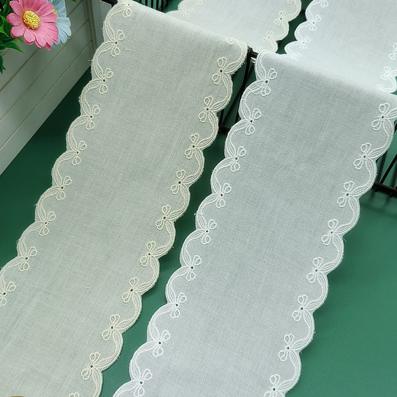 天盈10cm宽 双边蝴蝶结棉布蕾丝花边辅料童装服饰裙边家纺用品