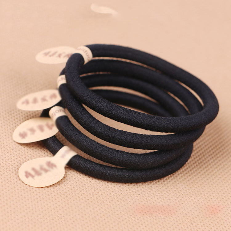 Wholesale of black base, adhesive stickers, seamless rubber bands, high-elasticity adult DIY hair ties and headbands pic 10