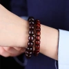 Wholesale of small-leaf red sandalwood bucket bead bracelets for women, new Chinese-style simple sandalwood plain ring bracelets for men and women Application Scenario