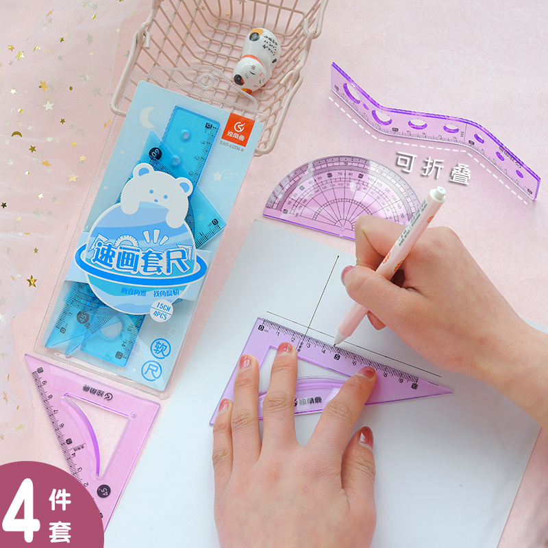 Direct supply from the manufacturer of the commercial model PVC flexible tape measure four-piece set. The tape measure can be bent and is not easy to break. It is a student examination product