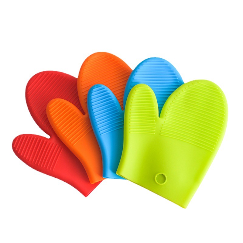【 Chi Jia 】88g two-fingered silicone gloves for baking, microwave grilling, short, waterproof, heat-insulating and household protection