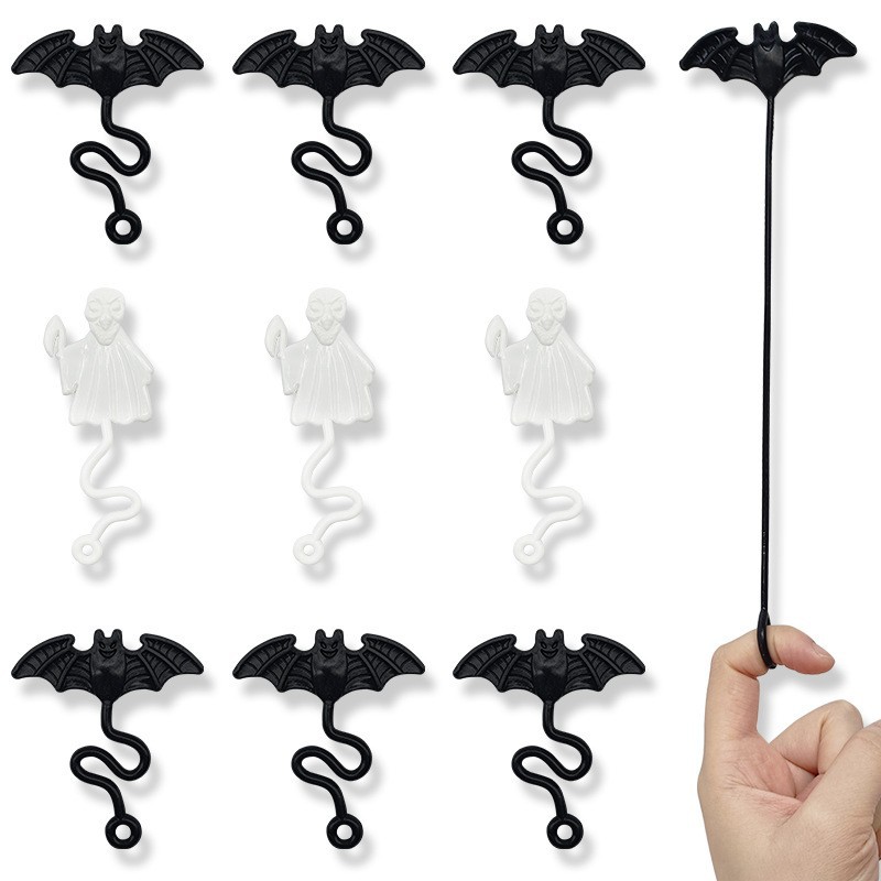 Cross-border new and unique soft rubber toys, elastic death bat, Halloween creative prank, wall-climbing sticky stretchable toys full figure