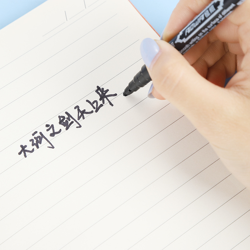 记号笔/马克笔/中性笔文具/本子/黑色记号笔细节图