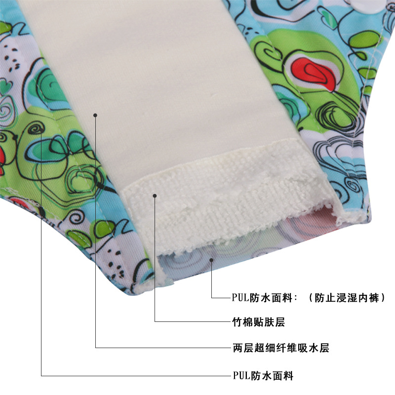 竹棉可洗卫生垫可循环使用布护垫日夜两用贴身卫生巾产妇姨妈巾详情图2