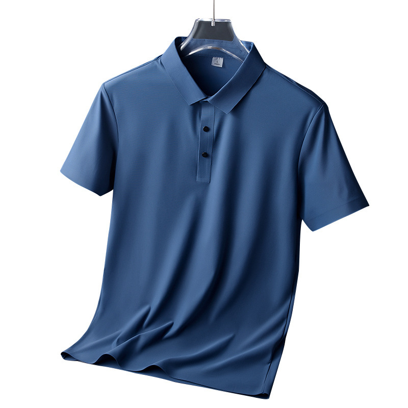 High-end summer men's top, leadership work uniform, seamless ice silk short-sleeved T-shirt, polo shirt, Paul pearl ground ice feel Item Picture