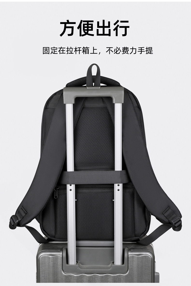 双肩包尼龙1680D男士加厚黑色双肩背包大容量跨境新款双肩电脑包详情12