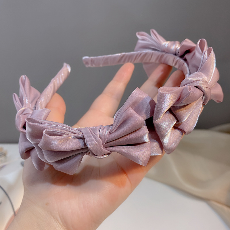 Summer's new bow headband headwear, princess-style hair accessory, women's fashionable mesh fabric, beautiful, versatile and super ethereal Specification image