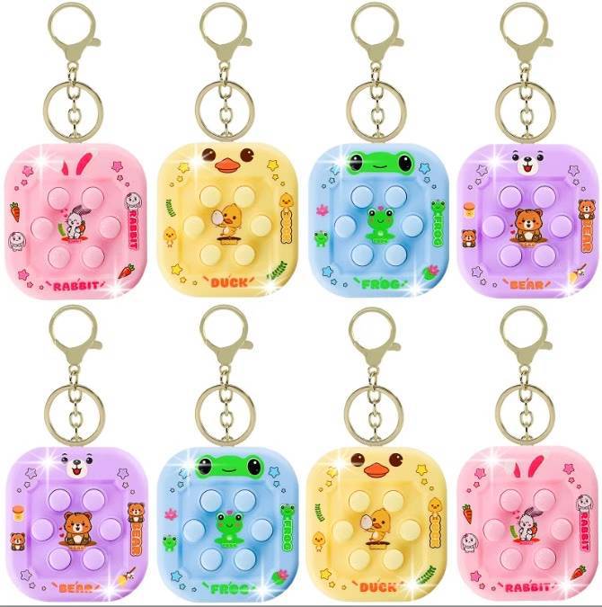 New cross-border Amazon handheld cartoon cute Whack-a-Mole finger venting game key pendant student gift details Picture