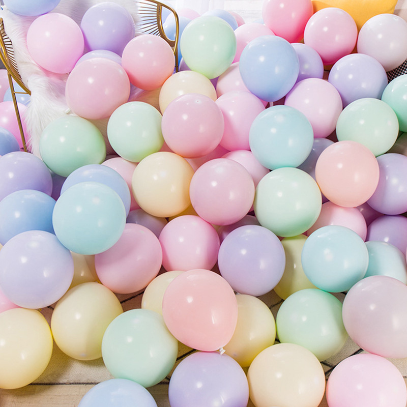 Wholesale 10-inch macaron balloon thickened set for wedding room decoration and arrangement, candy-colored festival party balloons details Picture