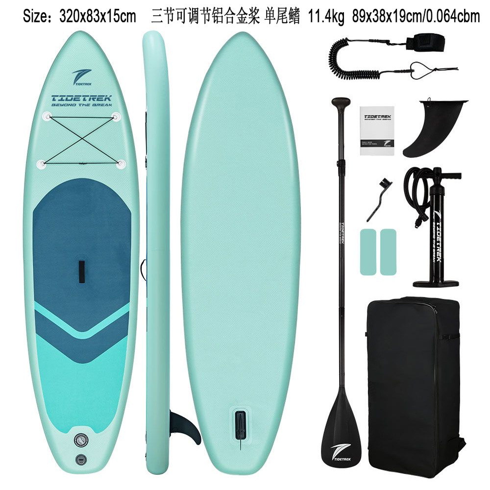 Green Light Forest Inflatable Stand-up Paddleboard Set with accessories, backpack, adjustable paddle, SUP surfboard pic 1