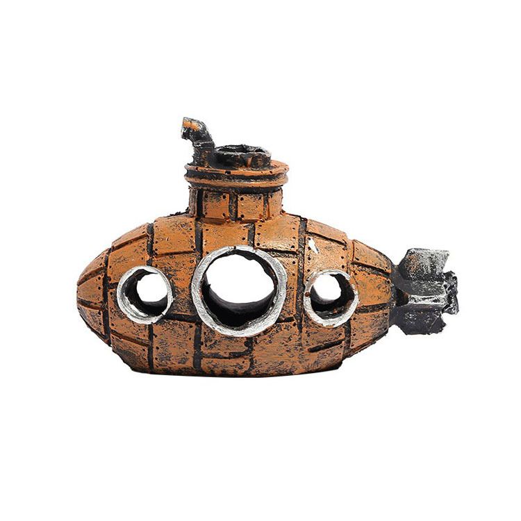 Fish tank landscape decoration submarine escape bucket aquarium decoration resin decoration reproduction cave fish shrimp escape house details Picture