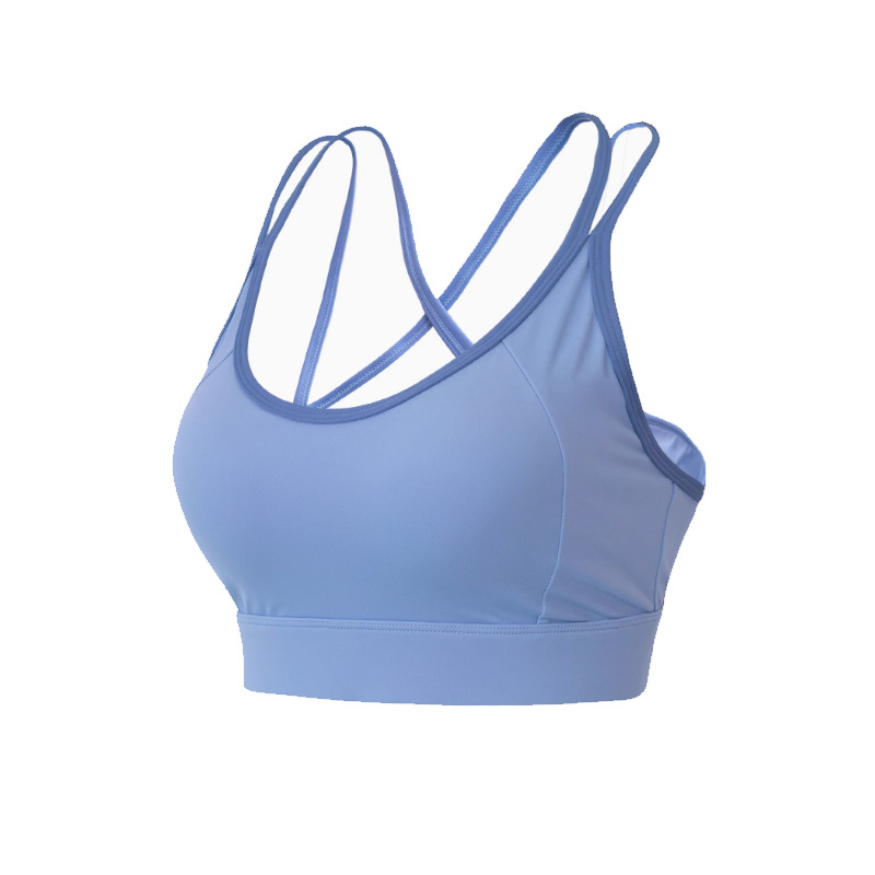 "Beautiful back color-blocking professional sports underwear, women's shockproof running yoga vest, quick-drying fixed one-piece Pilates bra. Item Picture