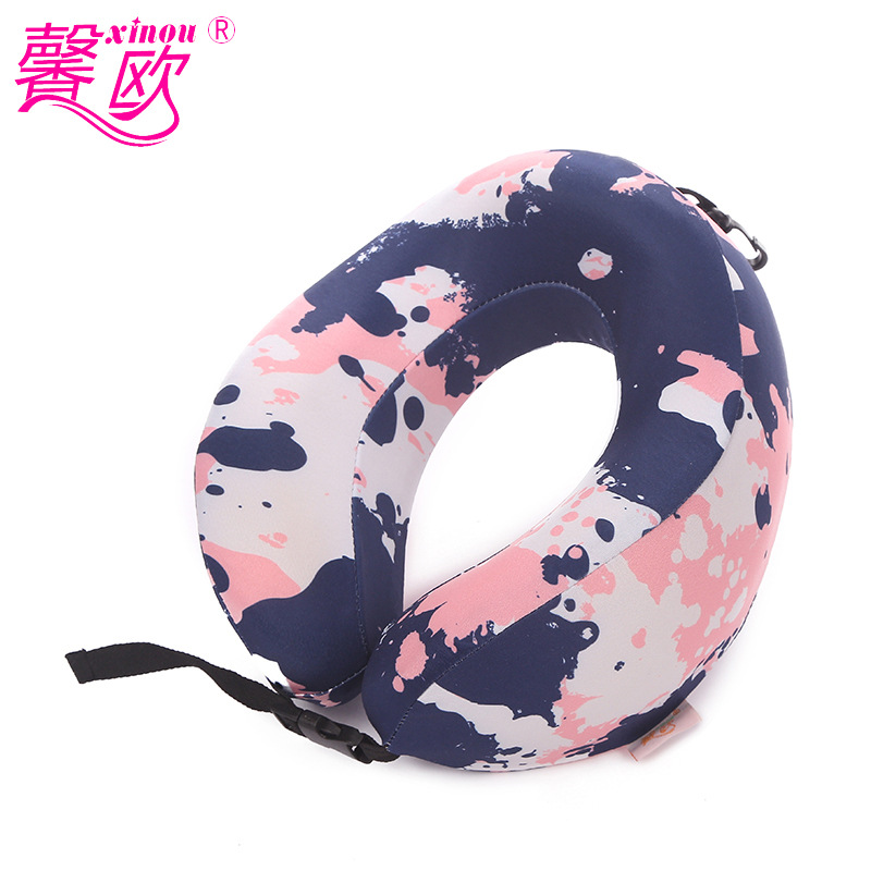 Almohada en forma de U con partículas de espuma estampadas almohada para el hogar almohada para el cuello almohada para la siesta de verano almohada para la siesta Specification image
