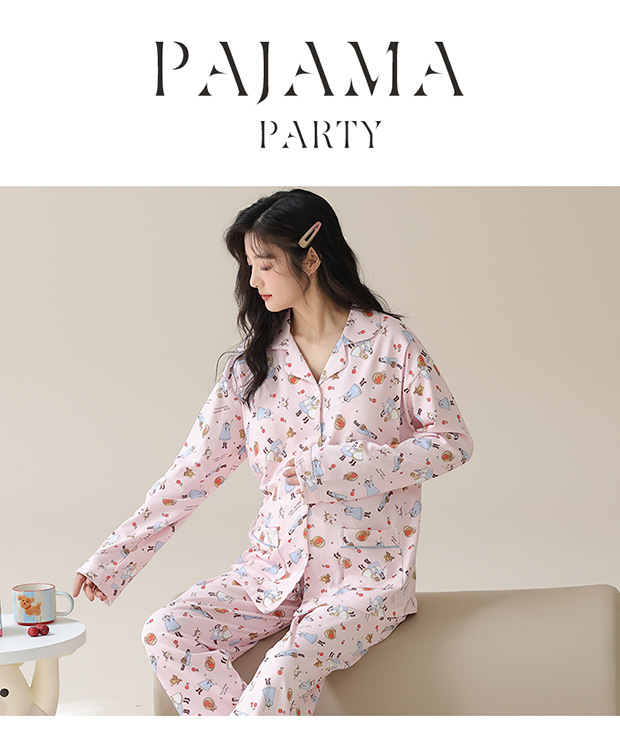 月子所同款带胸垫全棉月子服女士睡衣春秋新款孕妇哺乳纯棉家居服详情142