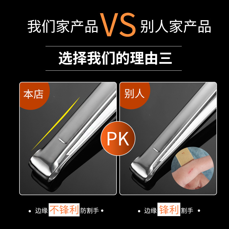 Thickened Kitchen Stainless Steel Food Clips Household Dish Clips Fried Pancakes Extended Multi-Functional Anti-Burn Barbecue Clips Application Scenario